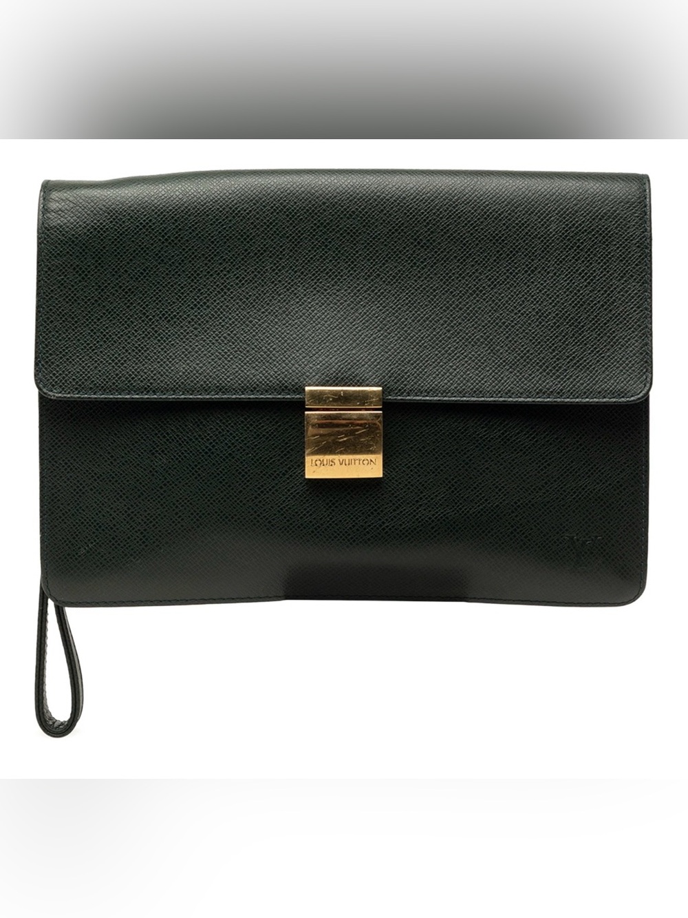 Louis Vuitton Green Taiga Leather Selenga Clutch